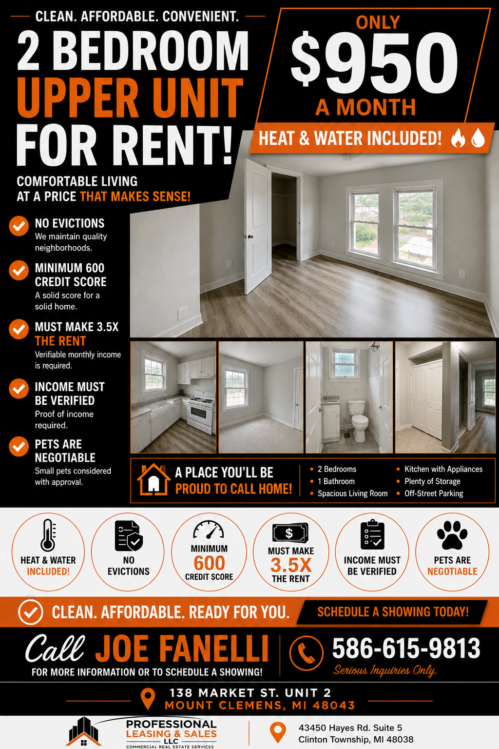 138 Market St, Unit 2 — 2 Bedroom Upper
